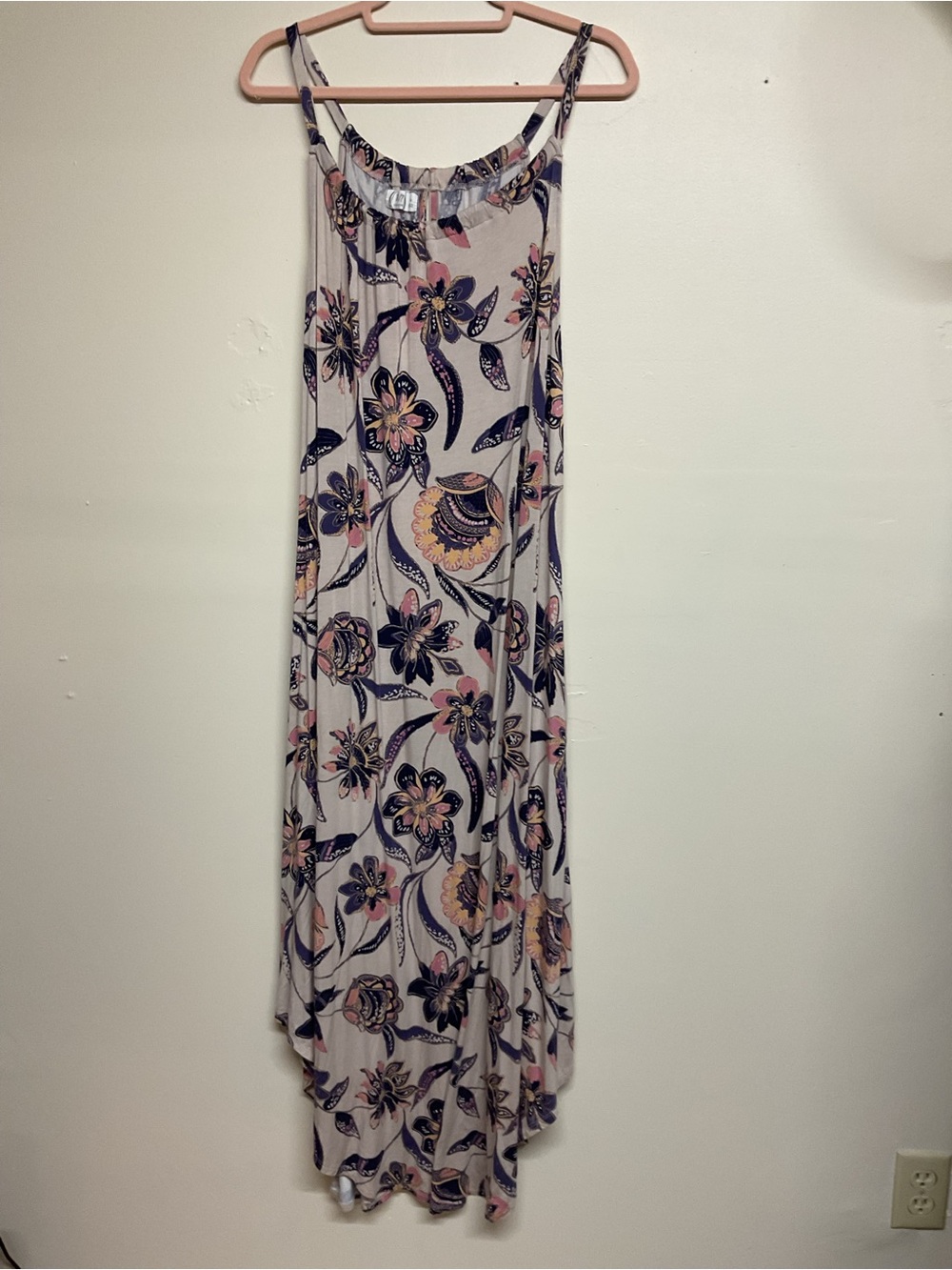 Maurices Pink, Navy & Cream Floral Maxi Dress